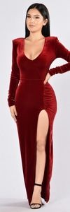 Cranberry Long Suede Gown